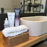 soft white facial cleansing headband