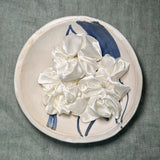 luxury silk ivory large scrunchie