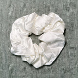 luxury silk ivory large scrunchie