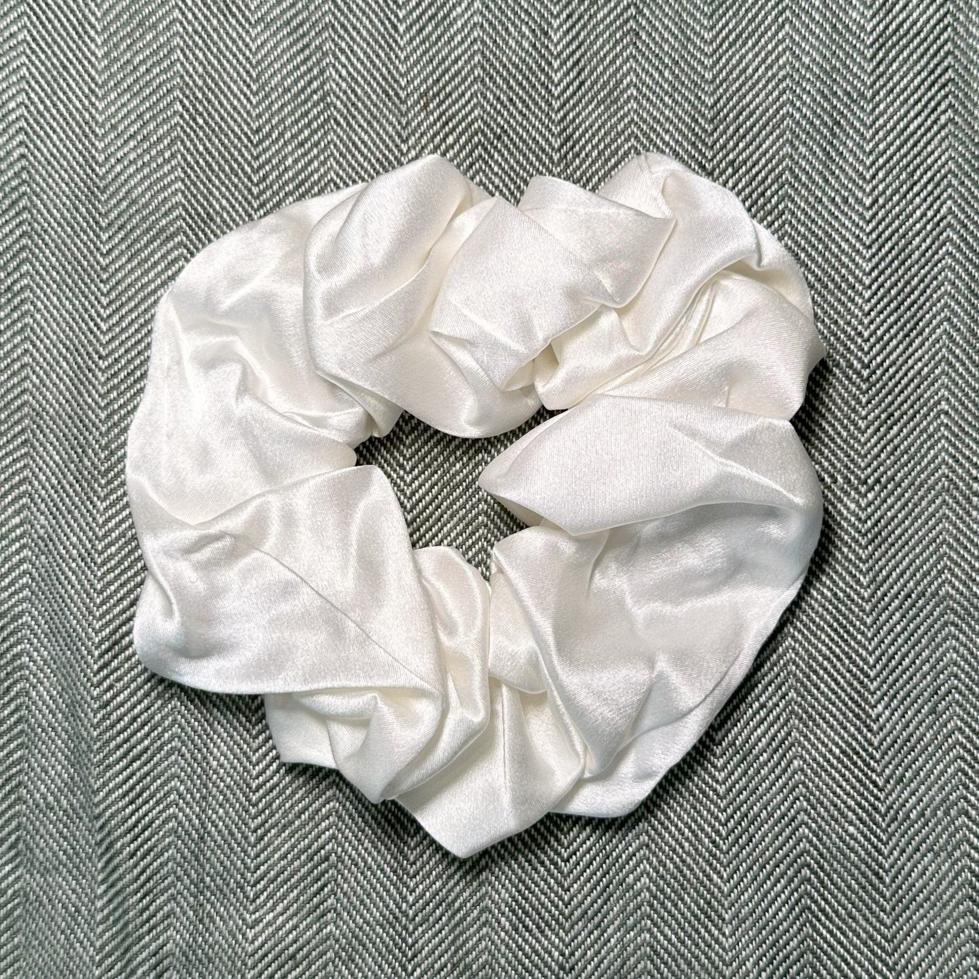 luxury silk ivory large scrunchie