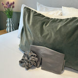 luxury silk grey eye mask scrunchie